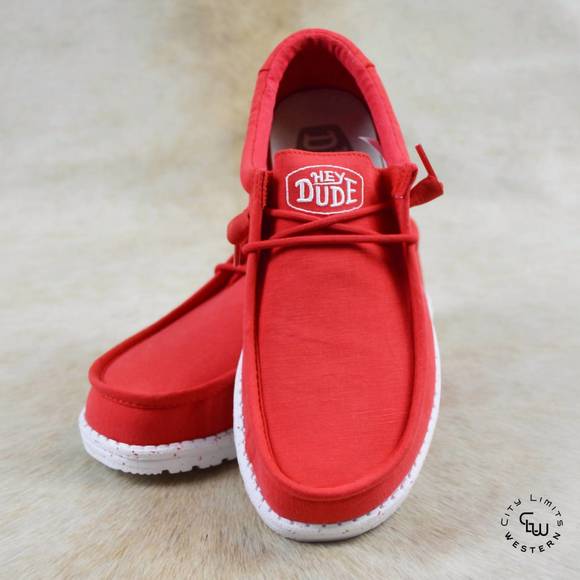 NEW HEY DUDE women's wally slub in red - Picture 1 of 2